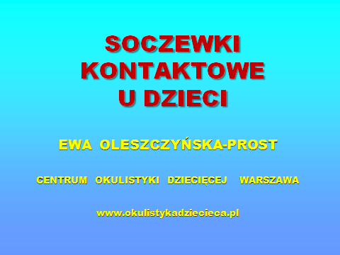 Soczewki kontaktowe u dzieci